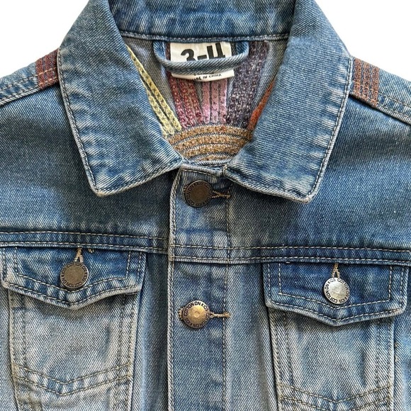 Cotton On Kids Denim Jacket Embroidered Sunburst 3-4 - Picture 2 of 6